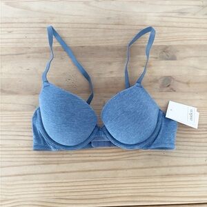 Auden Blue Push-Up Bra with Underwire Support